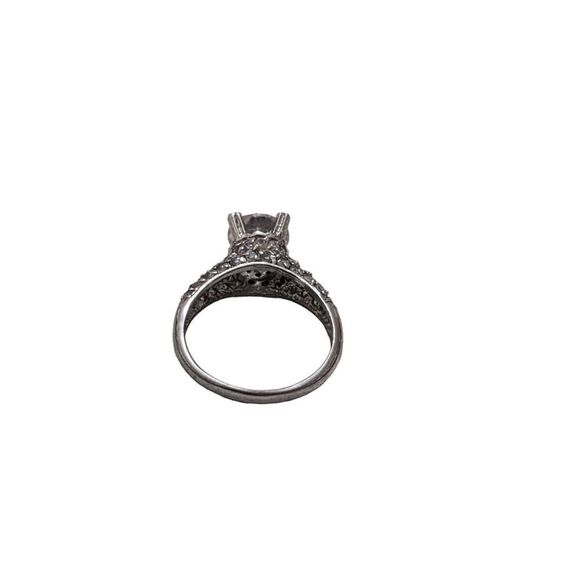 925 Sterling Silver Cubic Zirconia‎ Solitaire Ring Vintage Size 7 - Picture 4 of 7